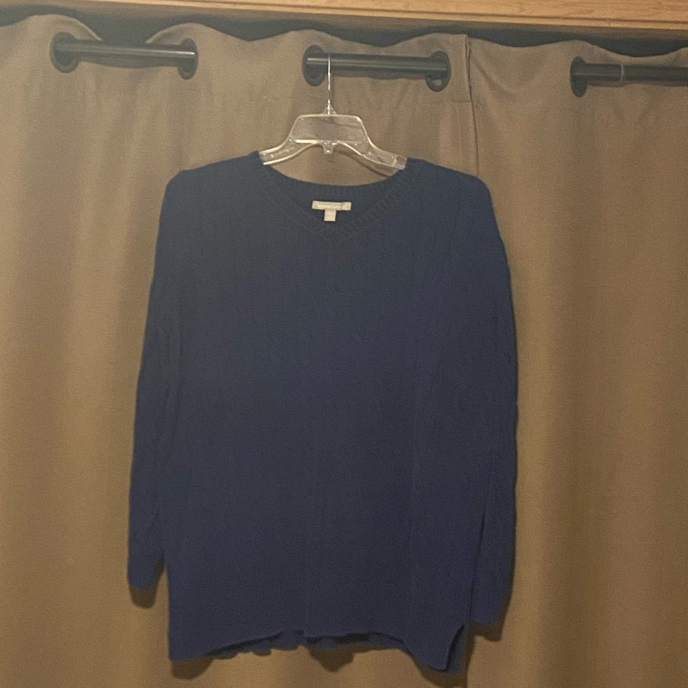 Woman Within Deep Blue Knit Sweater